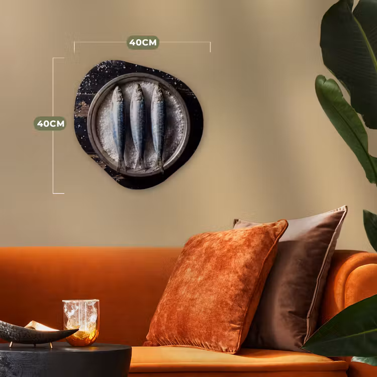 Organisch schilderij forex - Vis - Zout - Eten - Vis - Zout - Eten Wandcirkel Organisch Forex 3mm klein