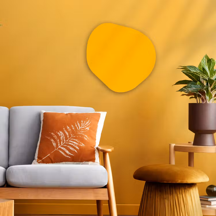 Vivid - Amber - Geel Wandcirkel Organisch Forex 3mm klein 629 -sfeer4