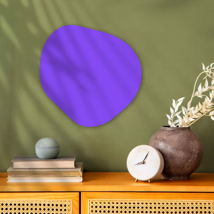 Vivid - Violet - Paars Wandcirkel Organisch Forex 3mm klein 629 -sfeer2