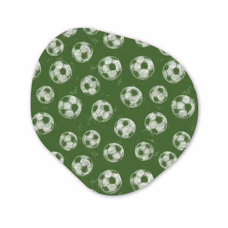 Voetbal - Sport - Groen Wandcirkel Organisch Forex 3mm klein 629 -3d