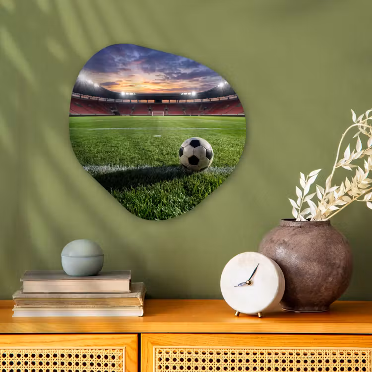 Voetbal - Stadion - Sport - Groen Wandcirkel Organisch Forex 3mm klein -sfeer2