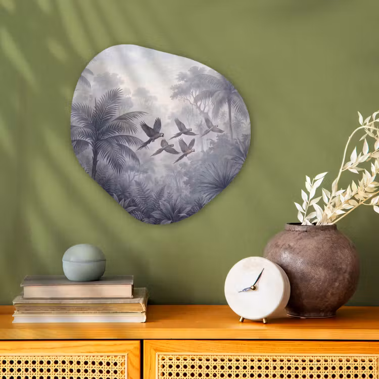 Vogel - Vliegend - Jungle - Vintage - Dieren Wandcirkel Organisch Forex 3mm klein -sfeer2