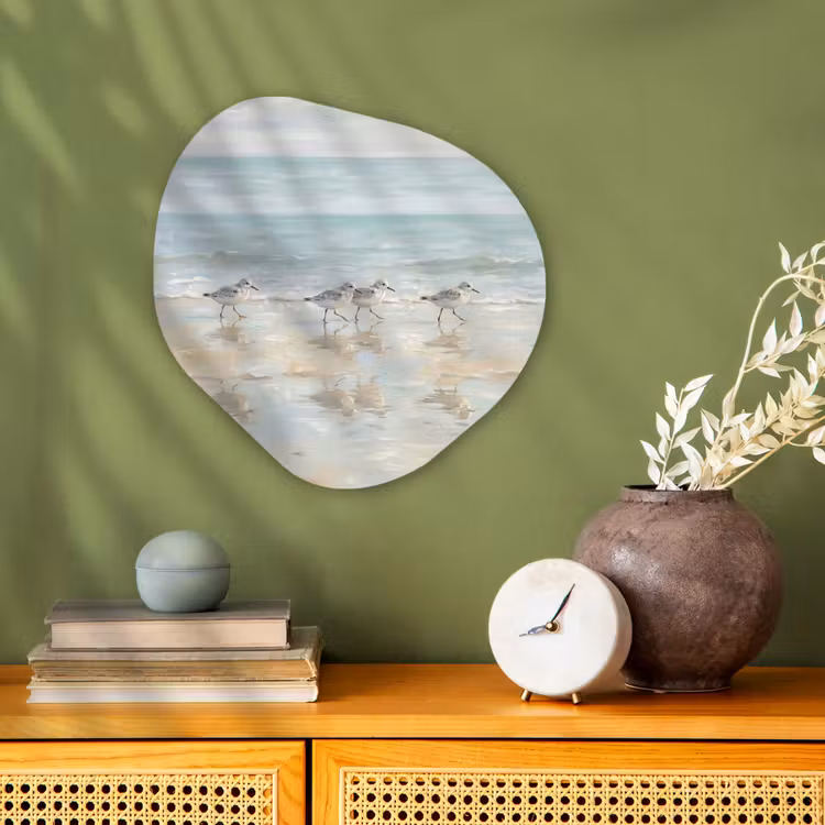 Vogels - Strand - Zee Wandcirkel Organisch Forex 3mm klein -sfeer2