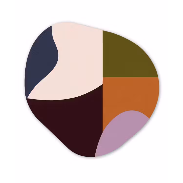 Vormen - Abstract - Kleuren - Vierkant Wandcirkel Organisch Forex 3mm klein -3d