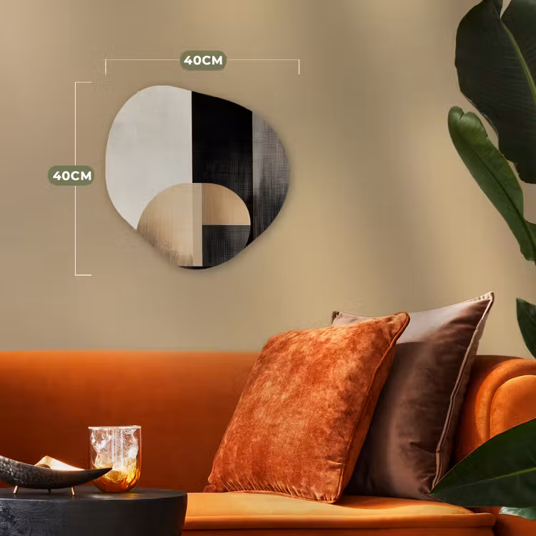Vormen - Modern - Zwart Wandcirkel Organisch Forex 3mm klein -sfeer3