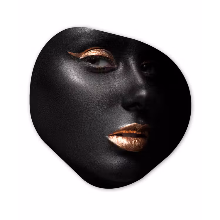Vrouw - Make-up - Koper - Zwart Wandcirkel Organisch Forex 3mm klein -3d