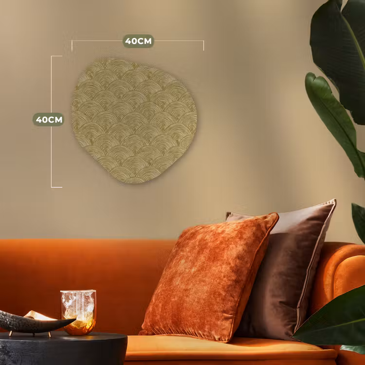 Waaier - Geometrisch - Groen Wandcirkel Organisch Forex 3mm klein 629 -sfeer3