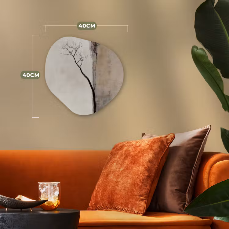 Wabi sabi - Plant - Beige Wandcirkel Organisch Forex 3mm klein -sfeer3