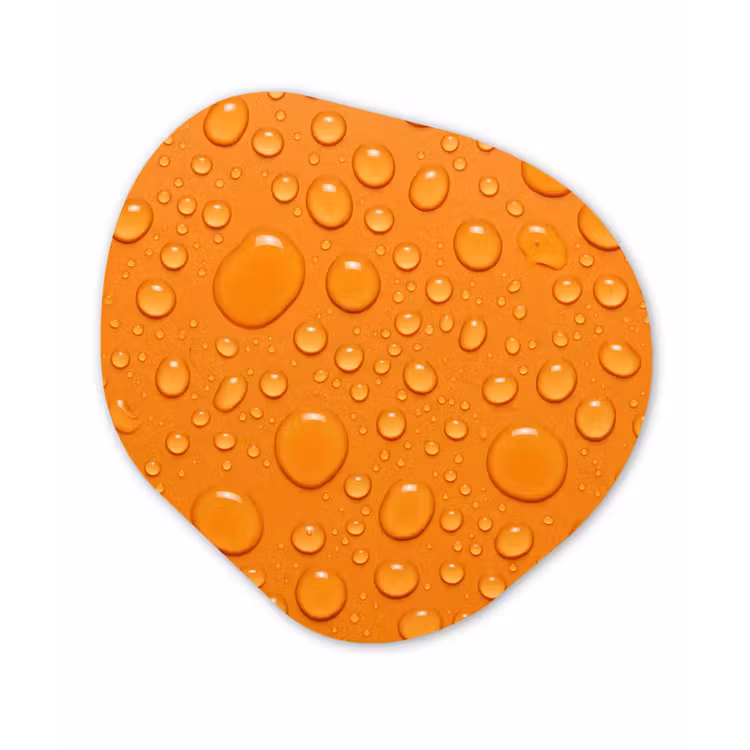 Water - Druppels - Oranje Wandcirkel Organisch Forex 3mm klein -3d