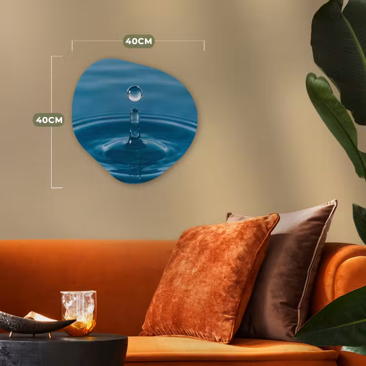 Waterdruppel - Water - Oppervlakte Wandcirkel Organisch Forex 3mm klein -sfeer3