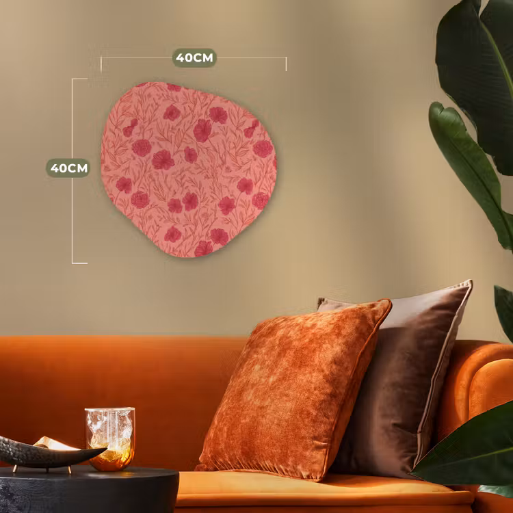 Weidebloemen - Romantisch - Roze Wandcirkel Organisch Forex 3mm klein 629 -sfeer3