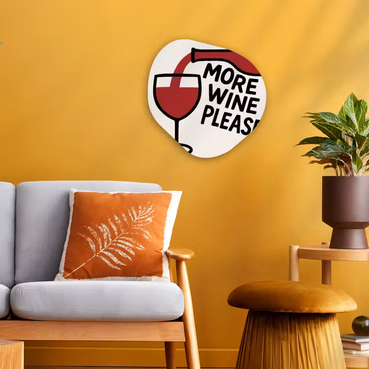 Wijnfles - Quote - Rood - Glas Wandcirkel Organisch Forex 3mm klein -sfeer4