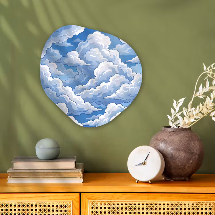 Wolken - Hemel - Abstract - Wit Wandcirkel Organisch Forex 3mm klein -sfeer2