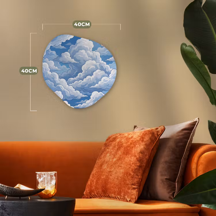 Wolken - Hemel - Abstract - Wit Wandcirkel Organisch Forex 3mm klein -sfeer3