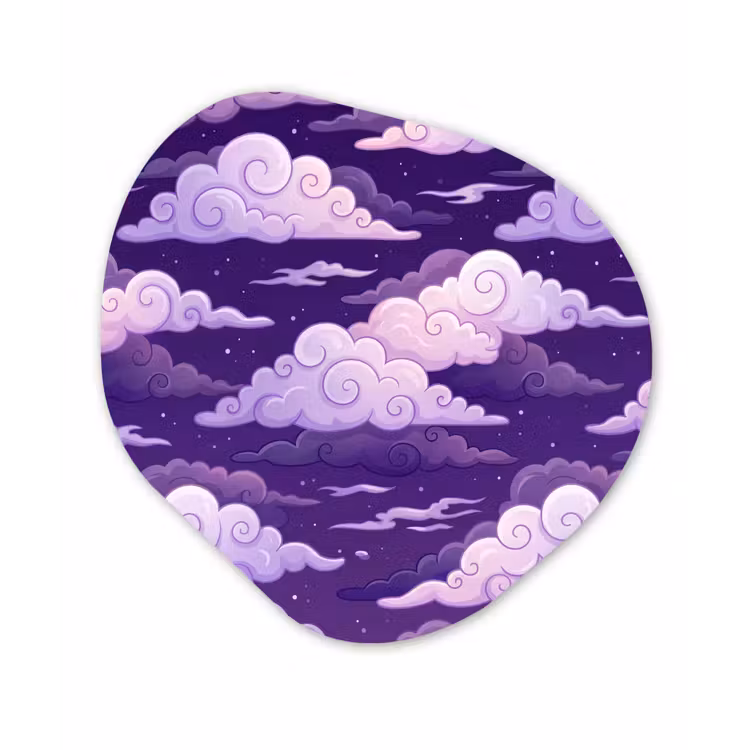 Wolken - Nacht - Natuur - Abstract - Paars Wandcirkel Organisch Forex 3mm klein -3d