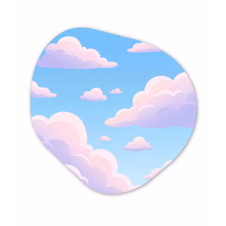 Wolken - Roze - Blauw - Natuur - Modern Wandcirkel Organisch Forex 3mm klein -3d