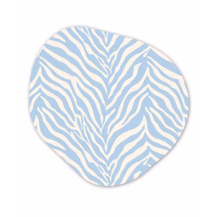 Zebra - Motief - Blauw - Wit Wandcirkel Organisch Forex 3mm klein 629 -3d