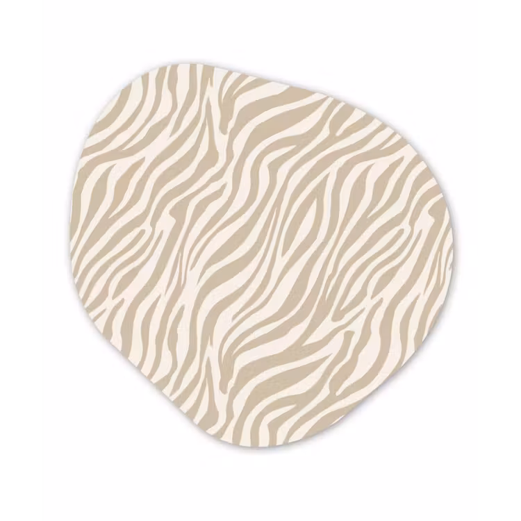Zebra - Patroon - Beige Wandcirkel Organisch Forex 3mm klein 629 -3d