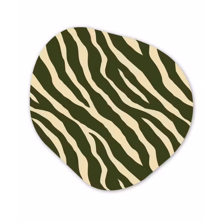 Zebra - Patroon - Groen Wandcirkel Organisch Forex 3mm klein 629 -3d