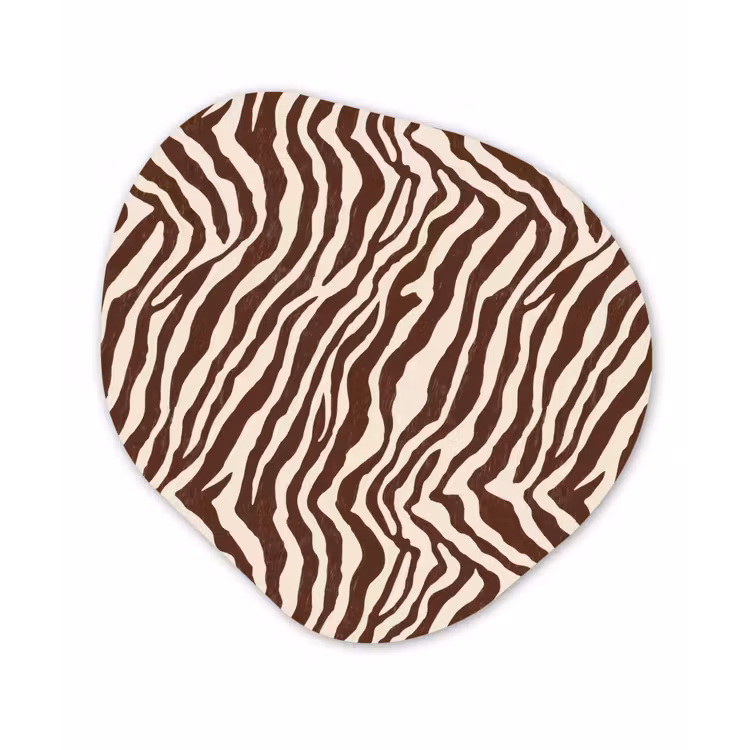 Zebra - Patroon - Zwart - Wit Wandcirkel Organisch Forex 3mm klein 629 -3d