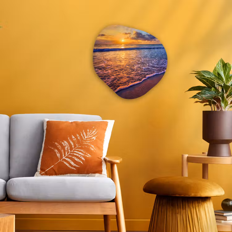 Zee - Strand - Zonsondergang - Wolken - Horizon Wandcirkel Organisch Forex 3mm klein -sfeer4