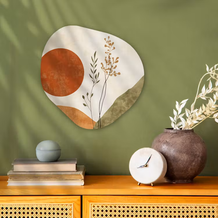 Zon - Abstract - Takken - Oranje Wandcirkel Organisch Forex 3mm klein -sfeer2