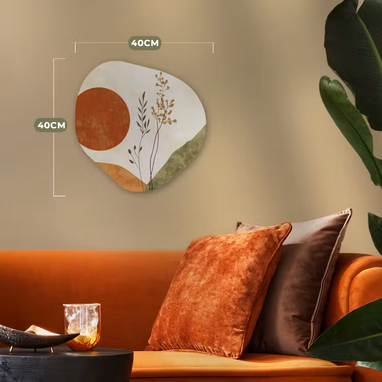 Zon - Abstract - Takken - Oranje Wandcirkel Organisch Forex 3mm klein -sfeer3