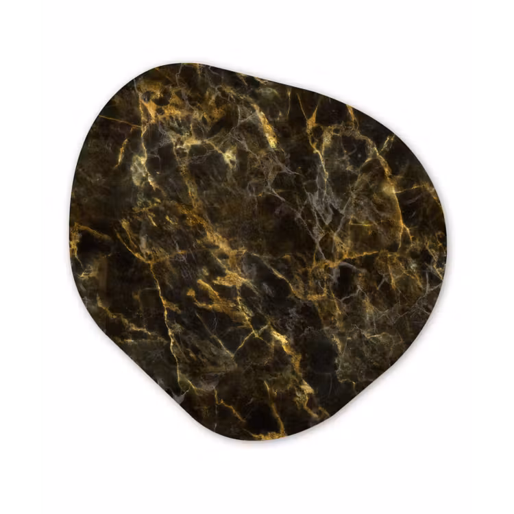 Zwart - Marmer - Goud Wandcirkel Organisch Forex 3mm klein 629 -3d