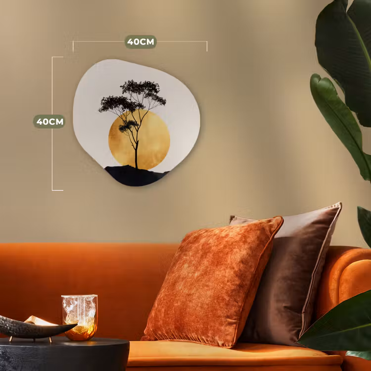 Zwarte boom - Gouden cirkel - Heuvel Wandcirkel Organisch Forex 3mm klein -sfeer3