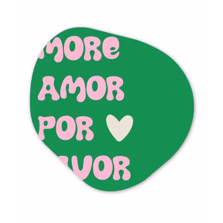 Amor - Valentijn - Groen - Tekst Wandcirkel Organisch Plexiglas middel -3d