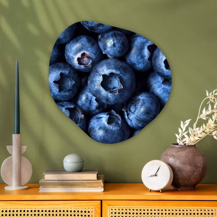 Bessen - Blauw - Fruit Wandcirkel Organisch Plexiglas middel -sfeer2