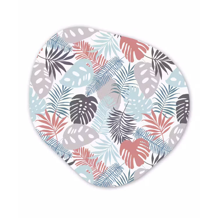 Bladeren - Jungle - Pastel - Tropisch Wandcirkel Organisch Plexiglas middel -3d