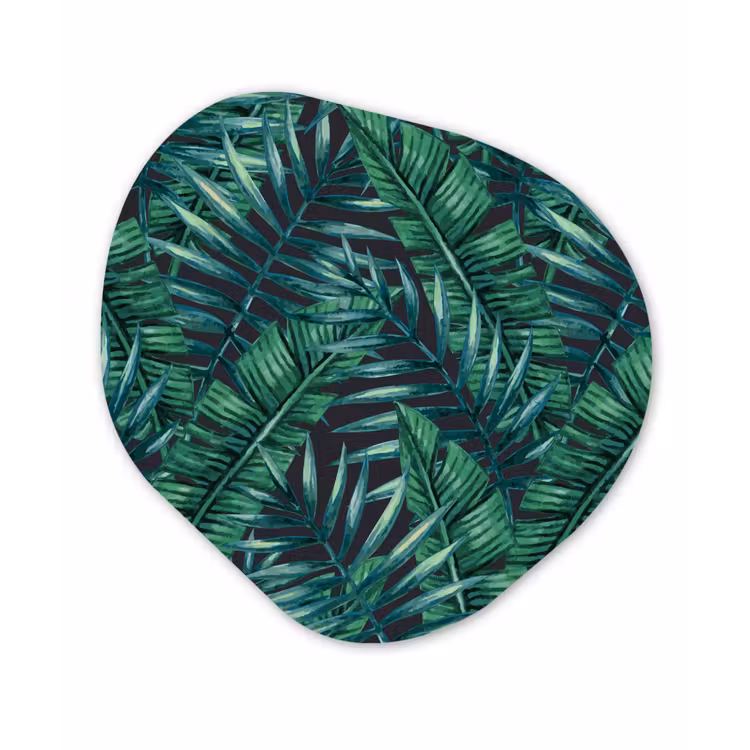 Bladeren - Tropisch - Jungle - Natuur Wandcirkel Organisch Plexiglas middel -3d