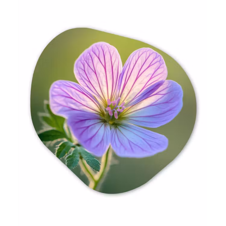 Bloem - Close up - Paars Wandcirkel Organisch Plexiglas middel -3d