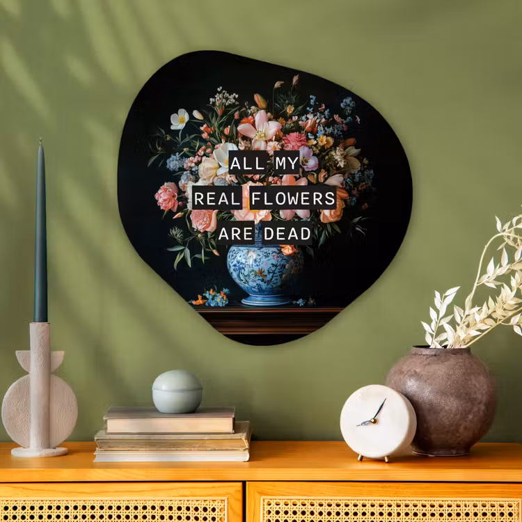 Bloemen - Art - Pastel - Quotes Wandcirkel Organisch Plexiglas middel -sfeer2