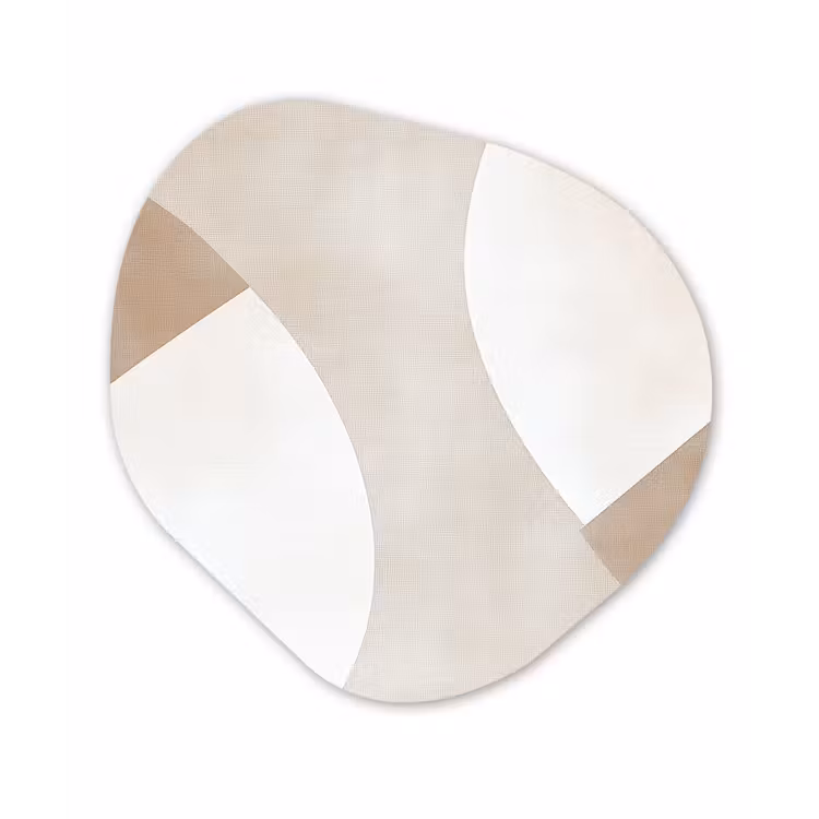 Bruin - Japandi - Abstract Wandcirkel Organisch Plexiglas middel -3d