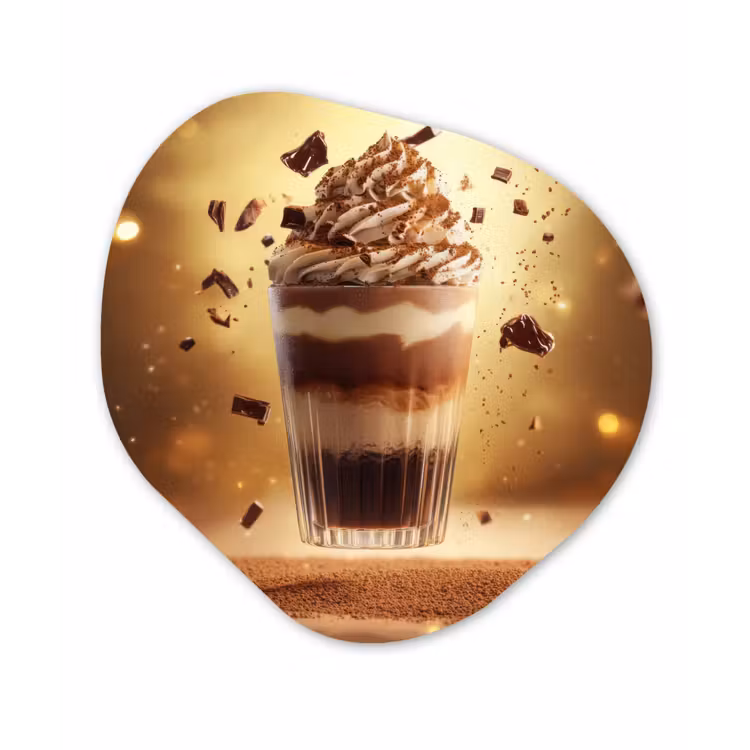 Dessert - Chocolade - Zoet - Eten Wandcirkel Organisch Plexiglas middel -3d