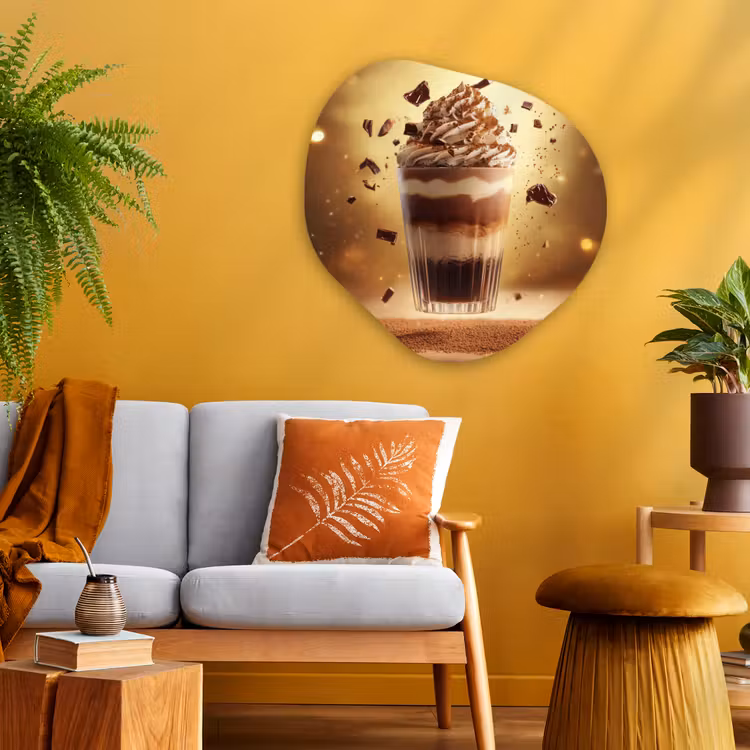 Dessert - Chocolade - Zoet - Eten Wandcirkel Organisch Plexiglas middel -sfeer4