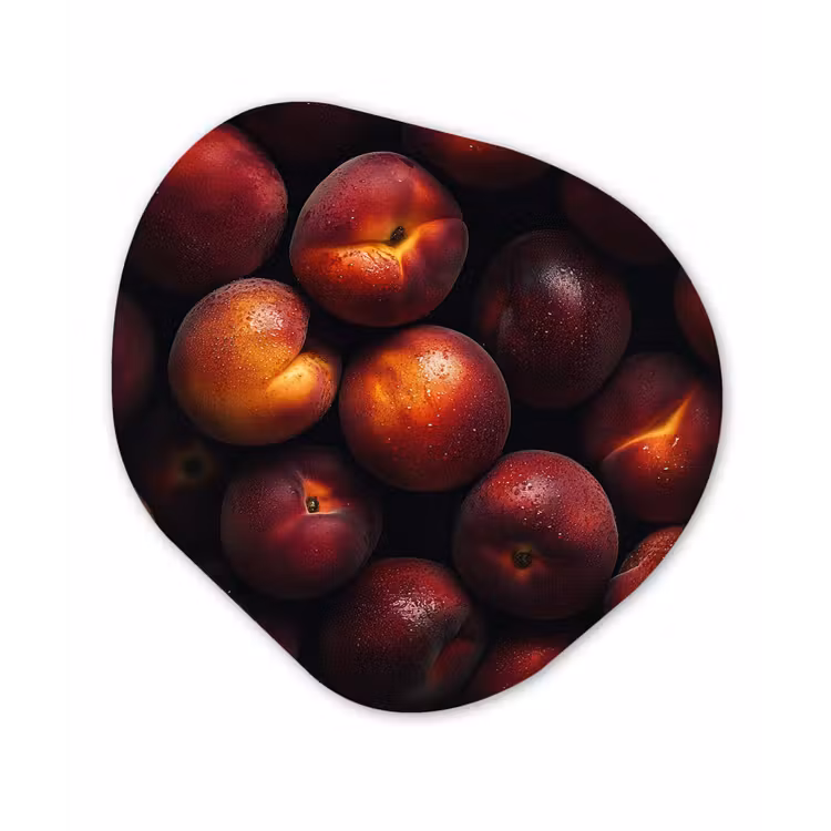 Fruit - Close up - Nectarines Wandcirkel Organisch Plexiglas middel -3d