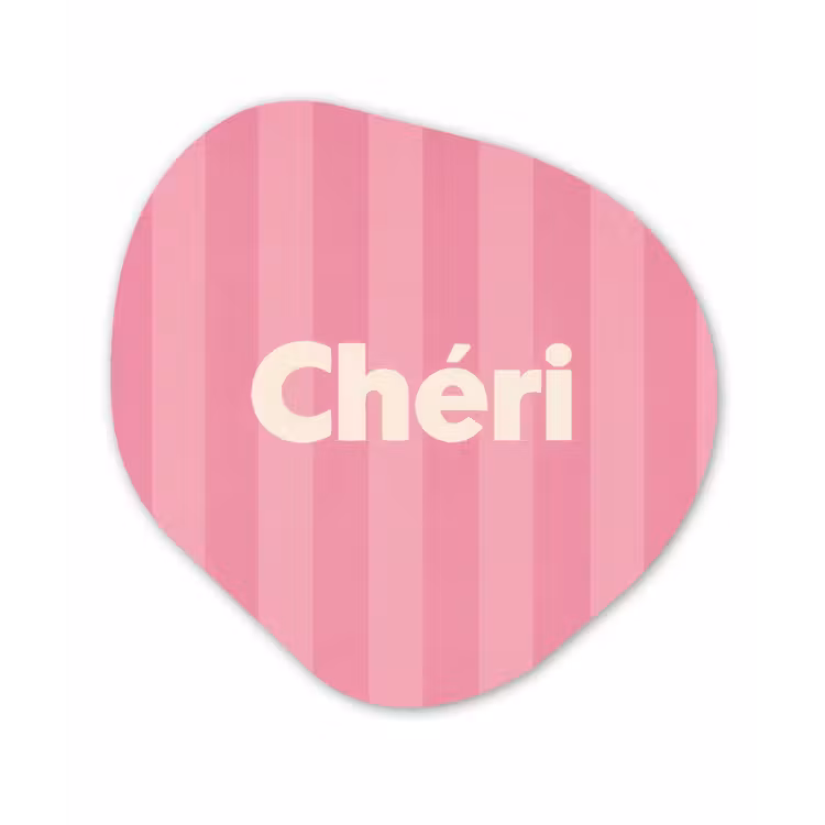 Gestreept - Roze - Chéri Wandcirkel Organisch Plexiglas middel -3d