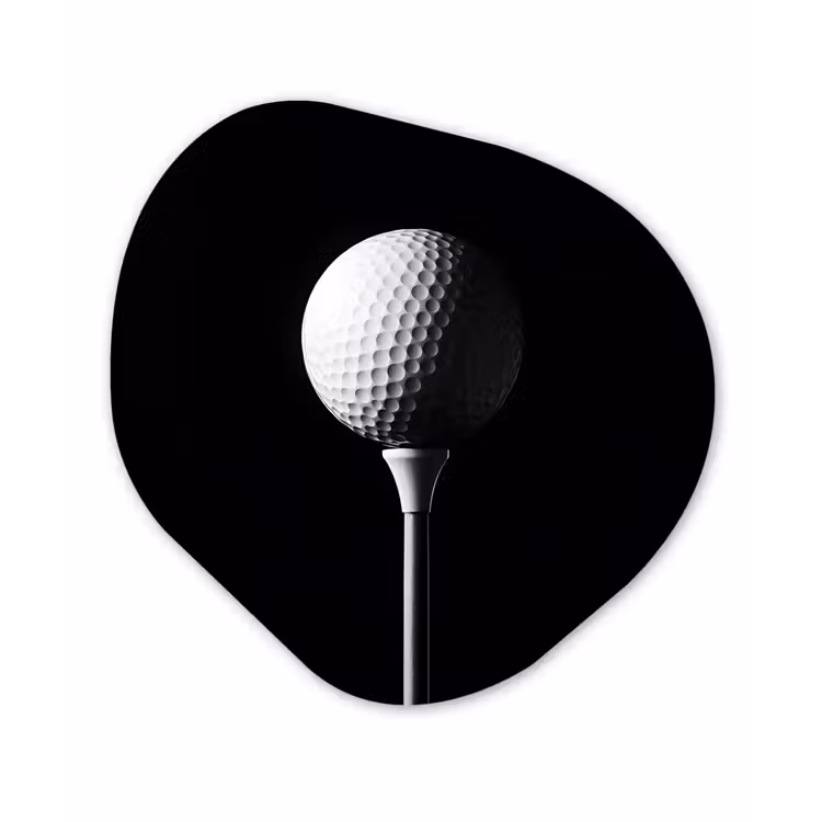 Golfbal - Minimalistisch - Wit Wandcirkel Organisch Plexiglas middel -3d