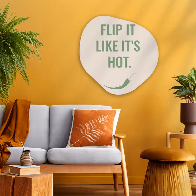 Groen - Quote - Zomer - Chilipeper Wandcirkel Organisch Plexiglas middel -sfeer4