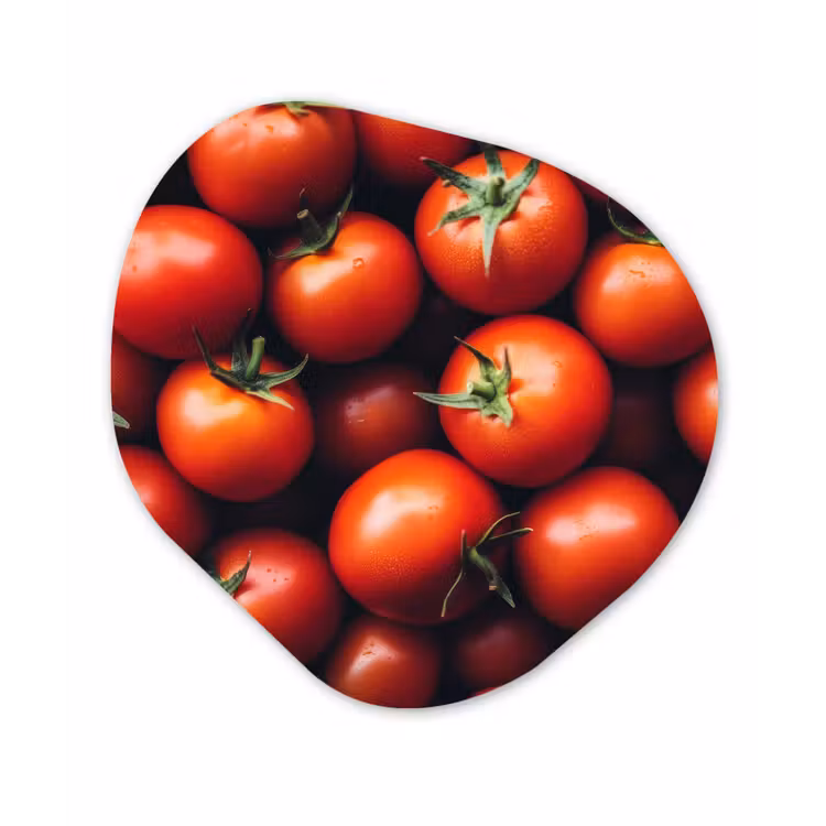 Groente - Rood - Tomaten Wandcirkel Organisch Plexiglas middel -3d