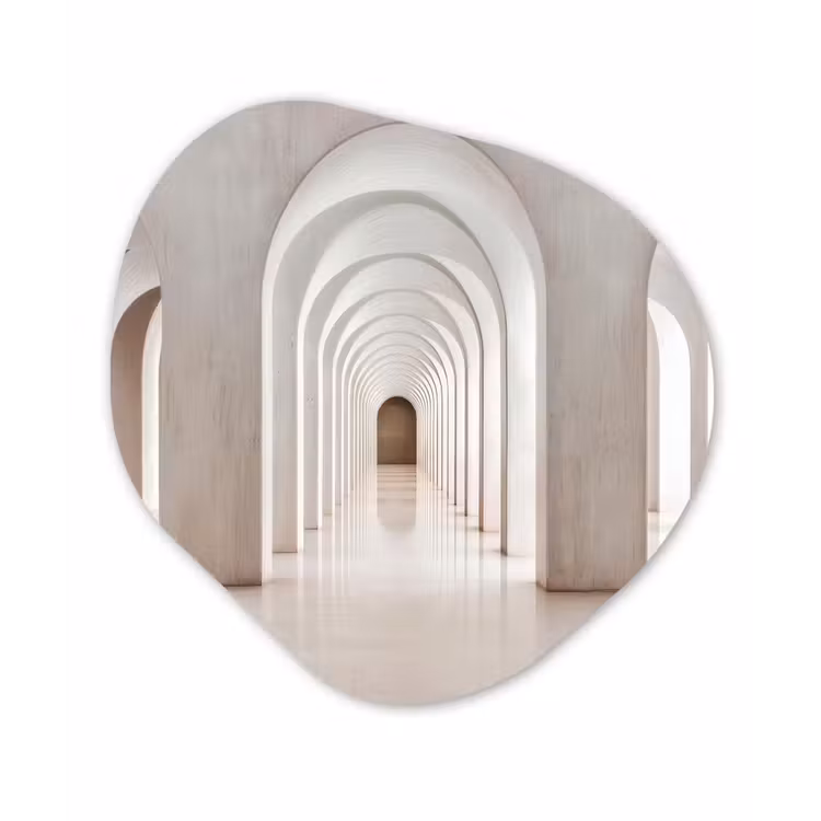 Hal - Bogen - Symmetrisch - Modern Wandcirkel Organisch Plexiglas middel -3d