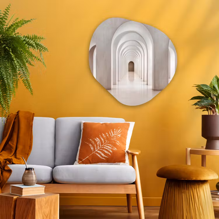 Hal - Bogen - Symmetrisch - Modern Wandcirkel Organisch Plexiglas middel -sfeer4
