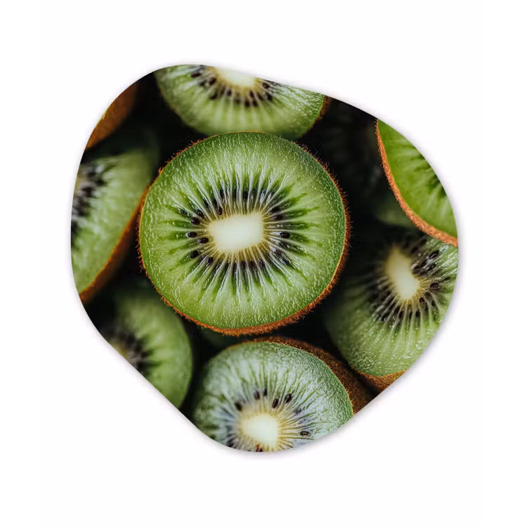 Kiwi - Fruit - Groen Wandcirkel Organisch Plexiglas middel -3d