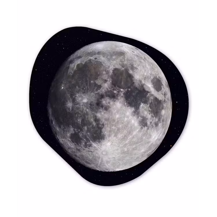 Organisch schilderij glas - Maan - Sterren - Ruimte - Maan - Sterren - Ruimte Wandcirkel Organisch Plexiglas middel