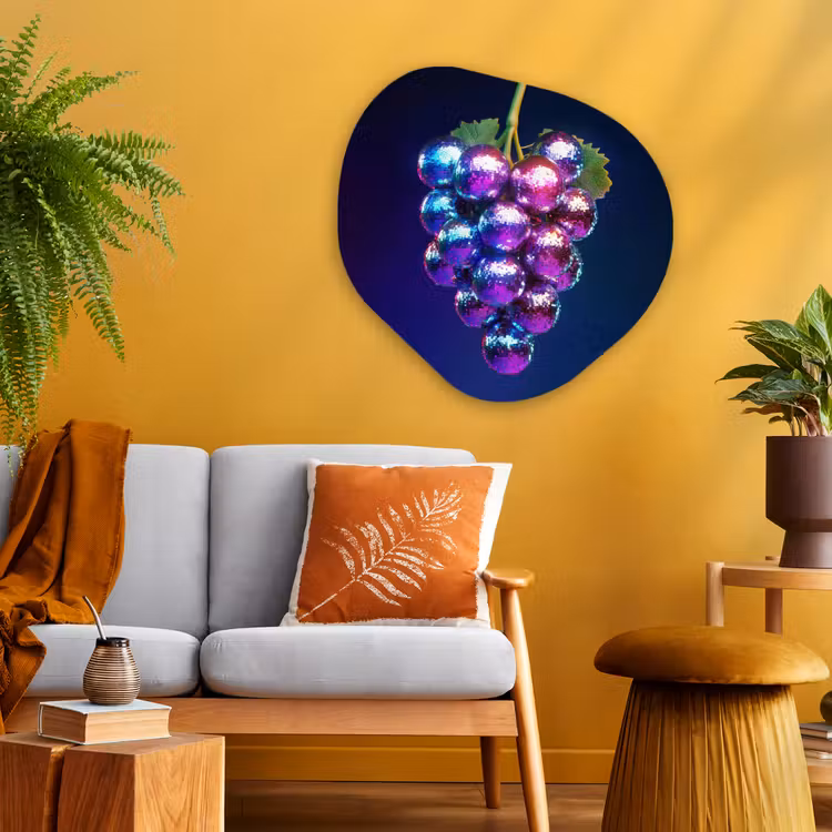 Paars - Disco - Feest - Druif Wandcirkel Organisch Plexiglas middel -sfeer4