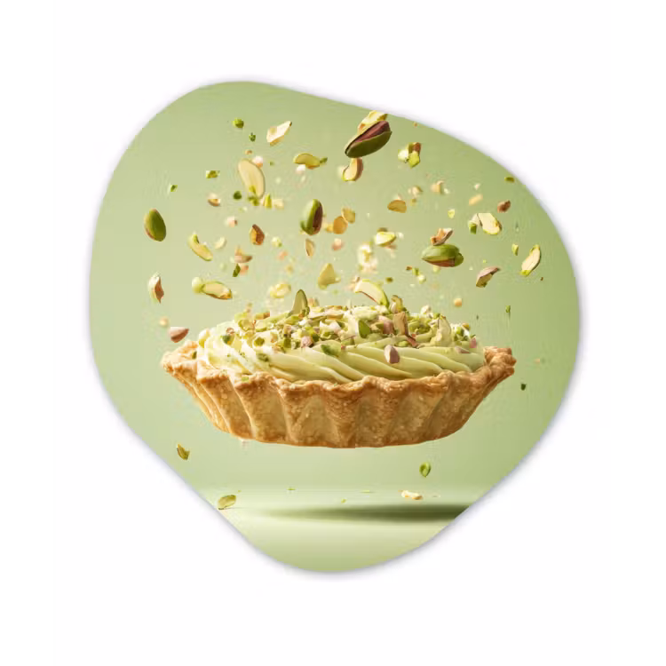 Pistache - Taart - Noten - Eten Wandcirkel Organisch Plexiglas middel -3d