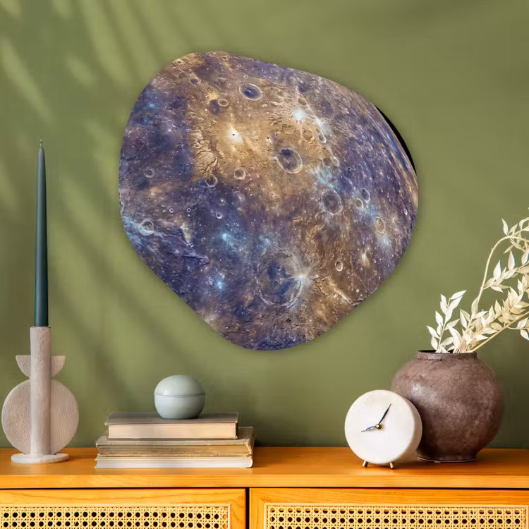 Organisch schilderij glas - Planeet - Kraters - Ruimte - Planeet - Kraters - Ruimte Wandcirkel Organisch Plexiglas middel